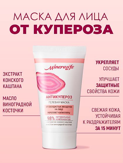Маска гелевая «Антикупероз» MineraLife