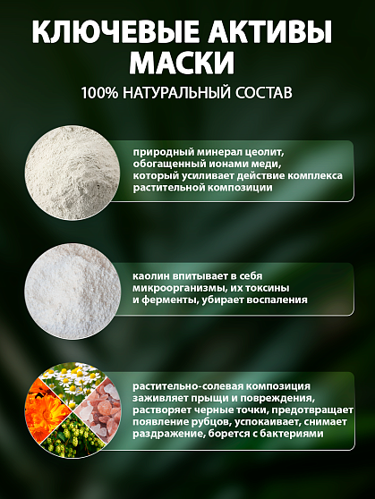Маска для лица №4 «От чёрных точек и прыщей» БиоБьюти